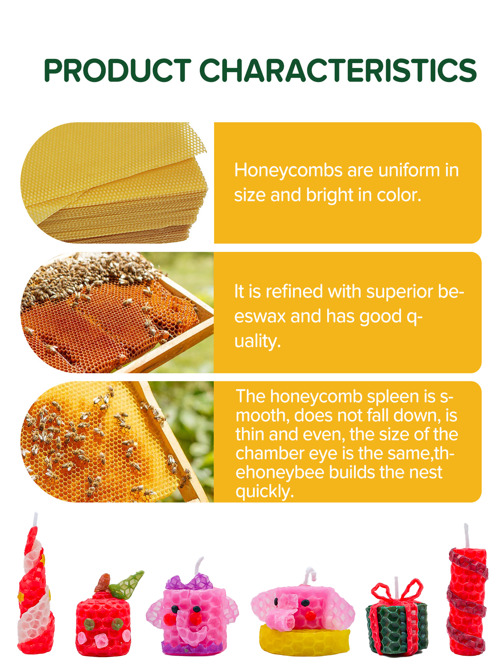 6pcs 15*20cm Color Beeswax She - Beeswax Sheet Roll recension och pris