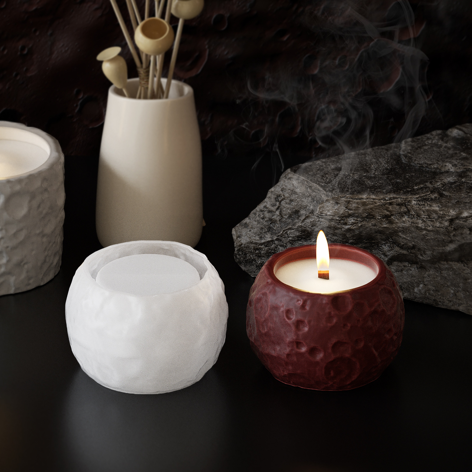 Lunar Texture Candle Jar Silic - Candle Making Supplies Jars recension och pris