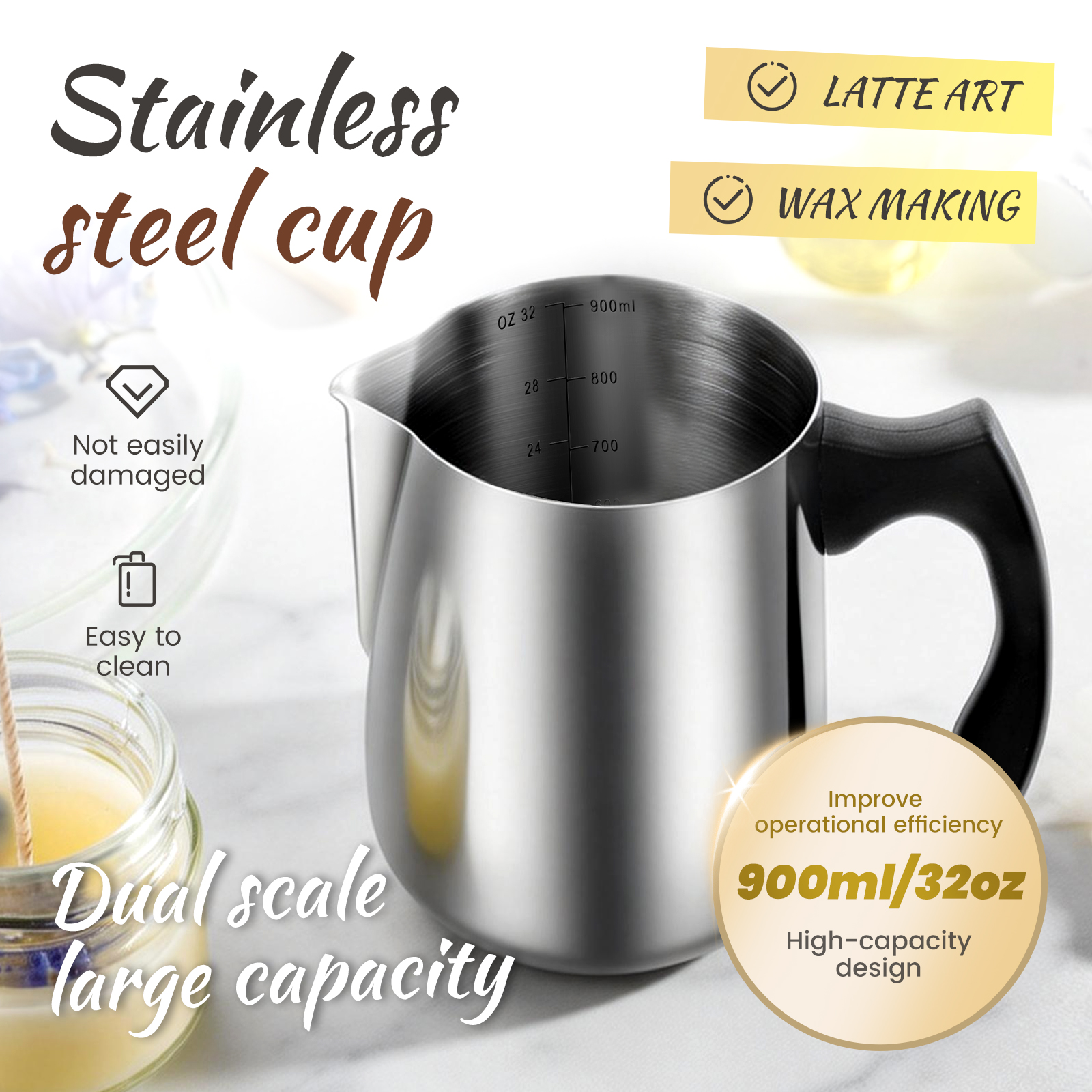 32oz Stainless Steel Wax Melti - Candle Wax Scale recension och pris